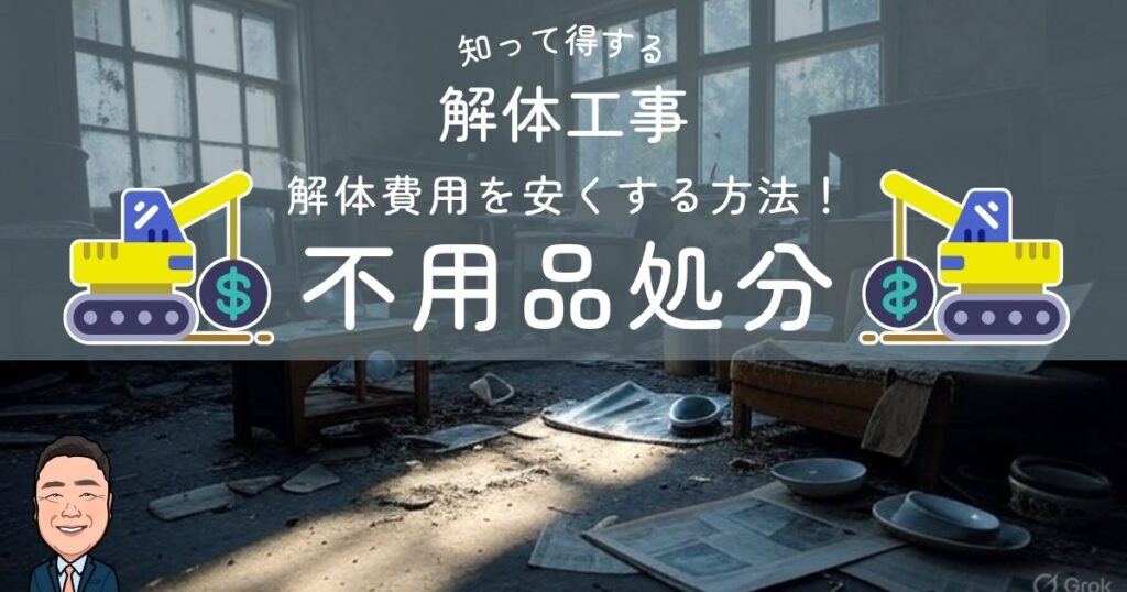 解体費用を安くする方法～不用品の処分 | 日本クレスト株式会社